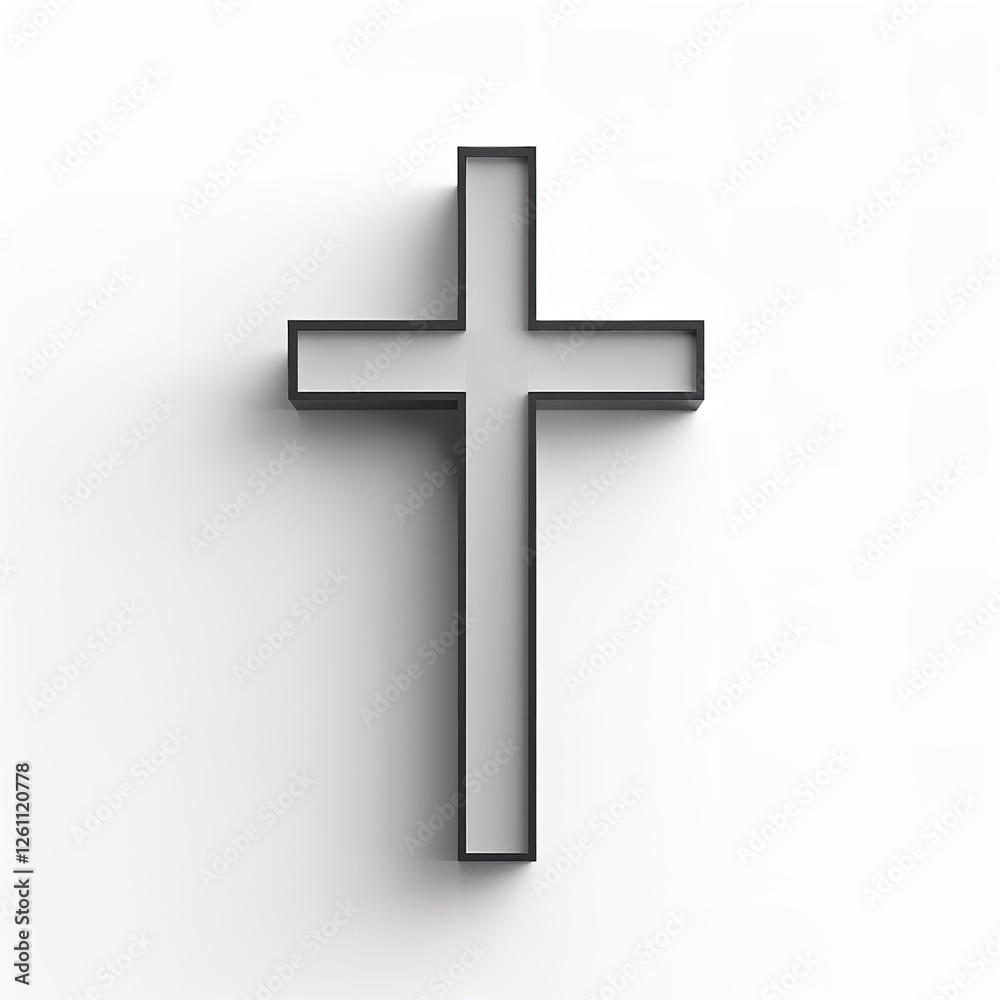 Simple Black and White Christian Cross Symbol Minimalist Design Religious Faith Hope Spiritual Icon Graphic Design Element for Print or Web Background Simple Black and White Christian Cross Symbol Minimalist Design Religious Faith Hope Spiritual Icon Graphic Design Element for Print or Web Background