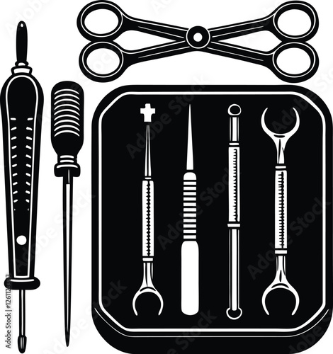 Medical surgery and treatment instrument  major and minor  surgery set
