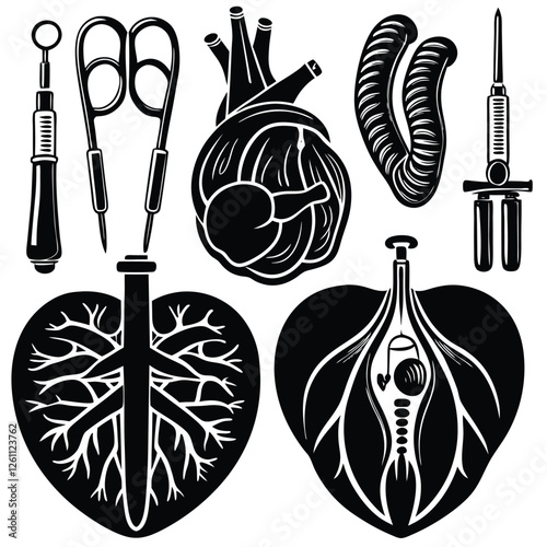 Medical surgery and treatment instrument  major and minor  surgery set