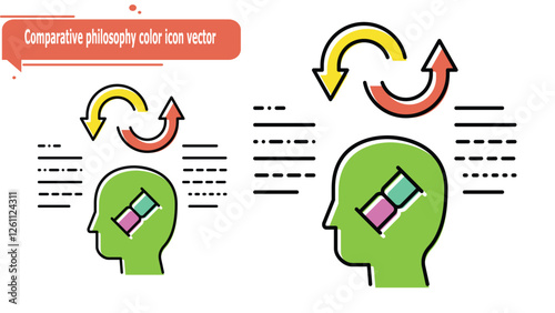 Comparative philosophy color icon vector