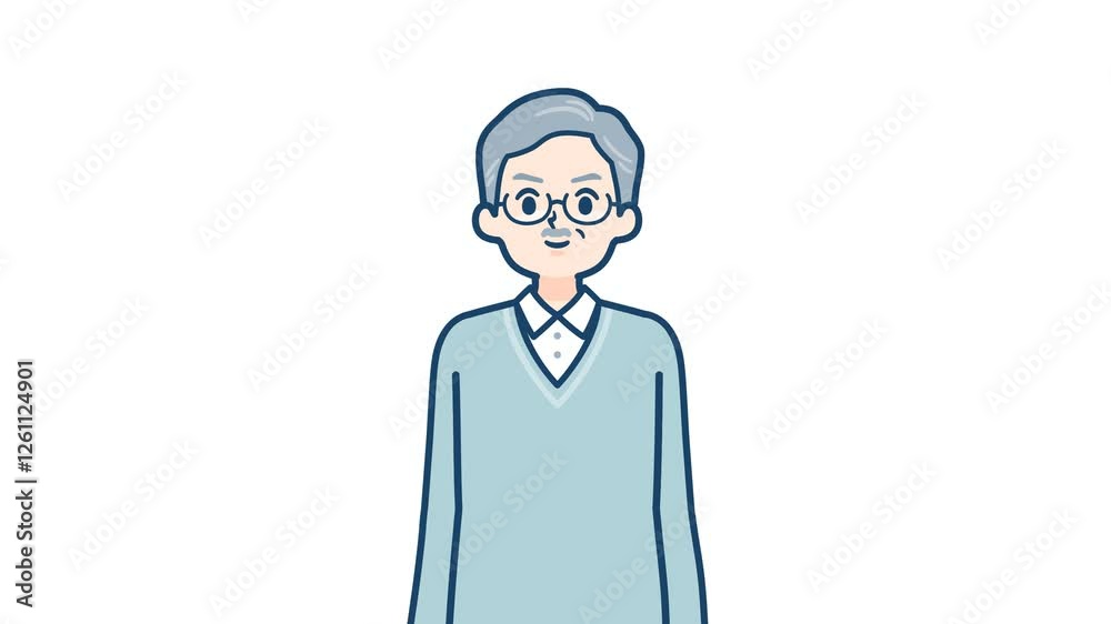 senior man_salute serious expression_with alpha channel.mov senior man_salute serious expression_with alpha channel.mov