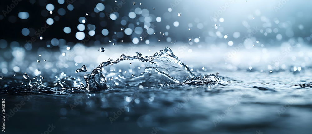 Water splash, bokeh background, liquid Water splash, bokeh background, liquid