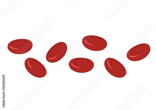 Red blood cell erythrocyte vector illustration. Red blood cell on white background.