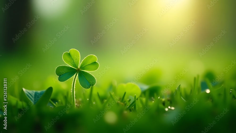 Obraz premium Clover field shamrocks green nature lucky charm St. Patrick's Day macro photography