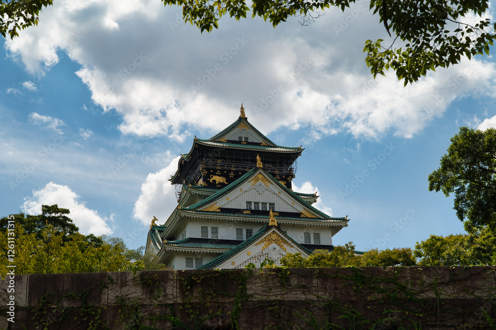 Reconstructed Osaka Castle is a Japanese castle located in Osaka, Japan.
Reconstructed Osaka Castle is a Japanese castle located in Osaka, Japan.
