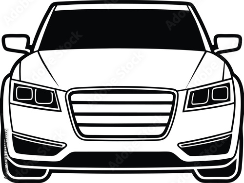 Car silhouette modern sign simple icon on background. Silhouette of a car viewed from the front.  (6).eps