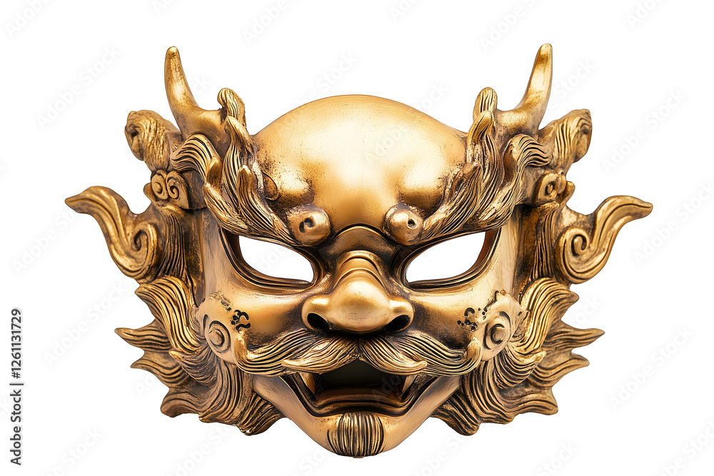 golden ornate mask with fierce expression and intricate details isolated png transparent background golden ornate mask with fierce expression and intricate details isolated png transparent background