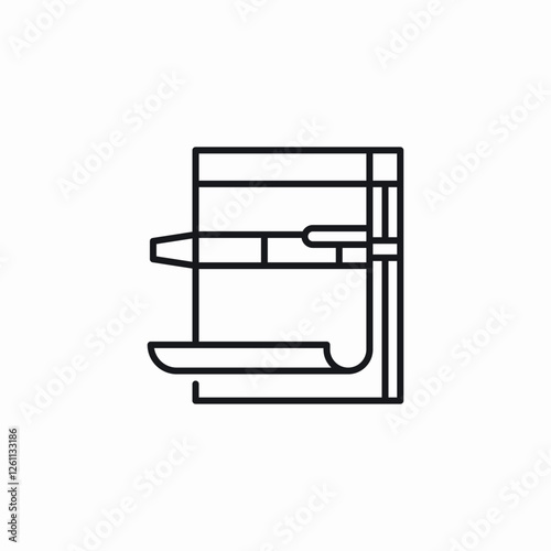 pen notepad kit icon sign vector