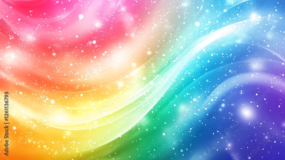 Vibrant Rainbow Wave Abstract Background Design Digital Art Colorful Glowing Sparkle Texture Smooth Flowing Lines Pastel Rainbow Hues Bright Vivid Vibrant Rainbow Wave Abstract Background Design Digital Art Colorful Glowing Sparkle Texture Smooth Flowing Lines Pastel Rainbow Hues Bright Vivid