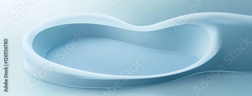 Abstract Blue Curved Form Design  Modern Minimalist Style