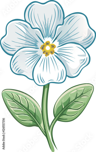Primrose flower vector silhouette illustration. Vector clipart for spring flowers.  (1).eps