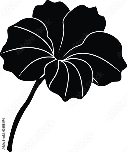 Nasturtium flower vector silhouette illustration. Nasturtium icon concept drawing icon in modern style (3).eps