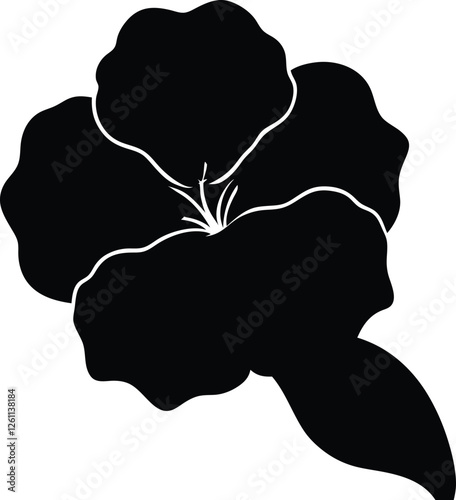 Nasturtium flower vector silhouette illustration. Nasturtium icon concept drawing icon in modern style (4).eps