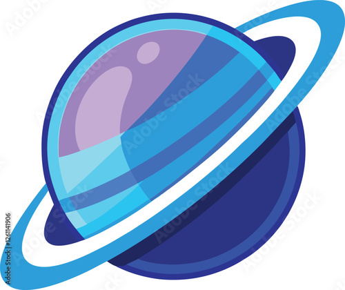 Blue saturn vector illustration. Blue saturn vector illustration. Space planet and stars design vector illustration. 