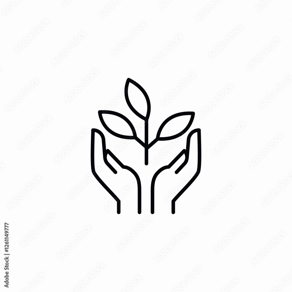 nature plant care icon sign vector nature plant care icon sign vector