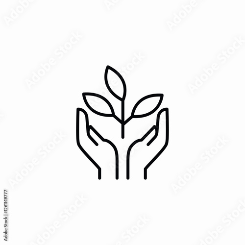 nature plant care icon sign vector