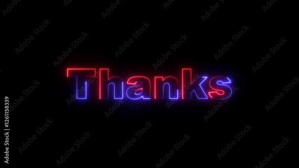 Thank you animation text in white color on the balck screen alpha channel. Suitable for celebrations, wishes, and greetings. 