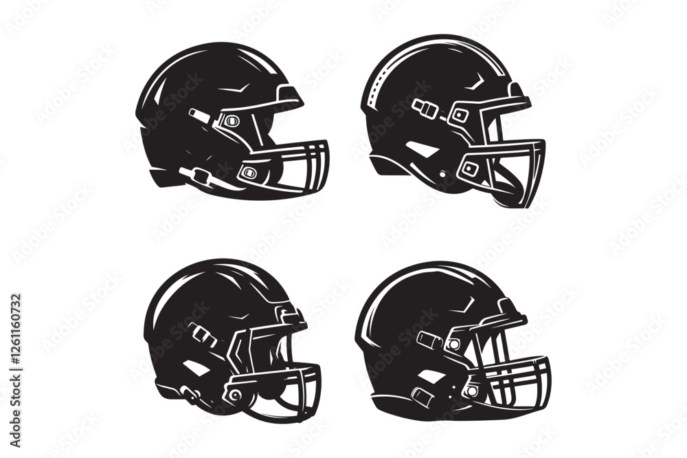 Fototapeta premium Football helmet silhouette