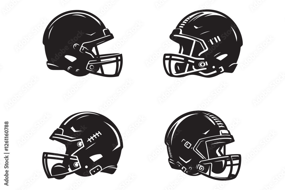 Fototapeta premium Football helmet silhouette