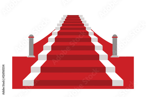 red carpet on white background