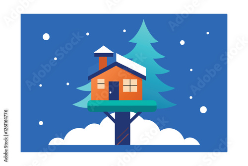 winter landscape with house