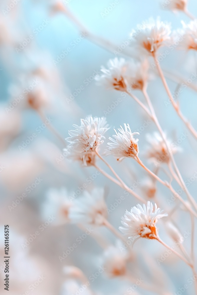Delicate white wildflowers stand out amidst soft green grass, bathed in warm diffused light. The gentle bokeh creates an elegant atmosphere conducive to Scandinavian minimalism Delicate white wildflowers stand out amidst soft green grass, bathed in warm diffused light. The gentle bokeh creates an elegant atmosphere conducive to Scandinavian minimalism