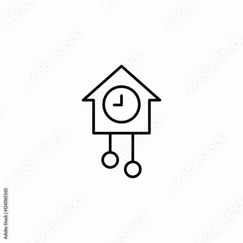 house clock decoration icon sign vector