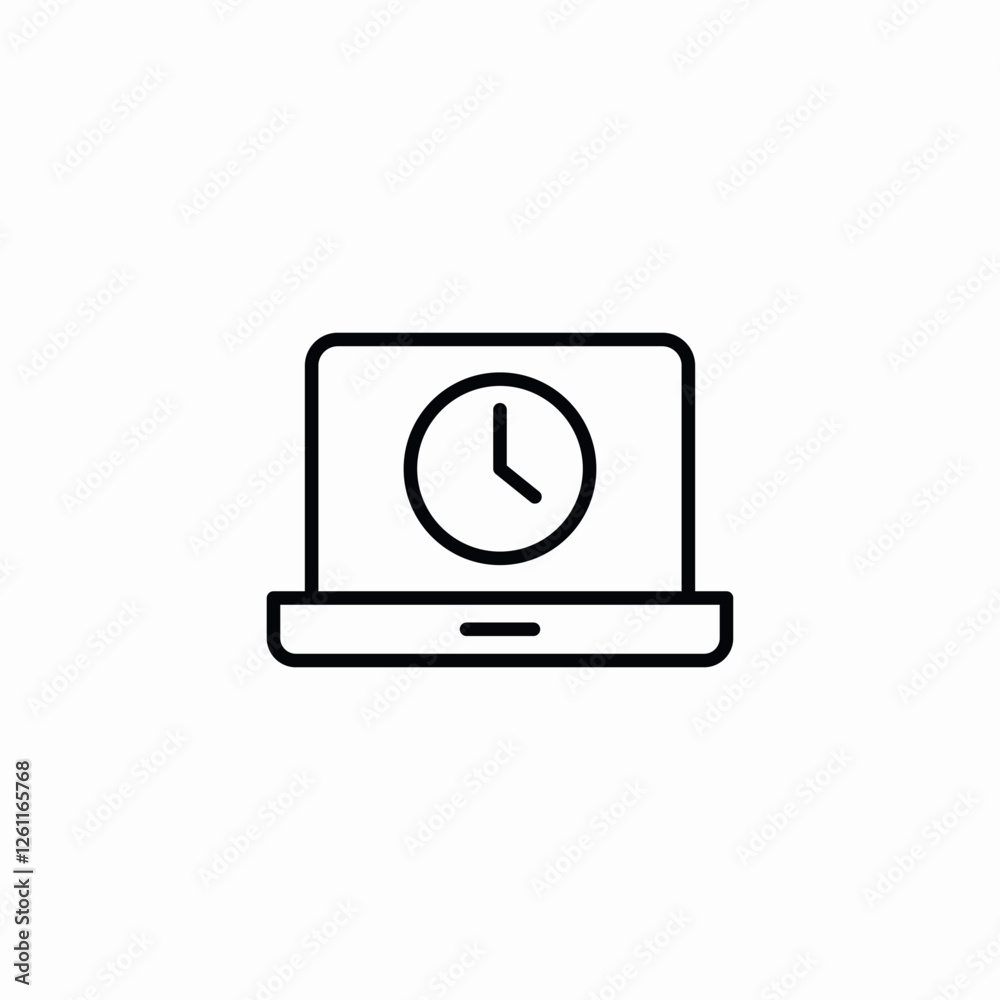 laptop reminder icon sign vector laptop reminder icon sign vector