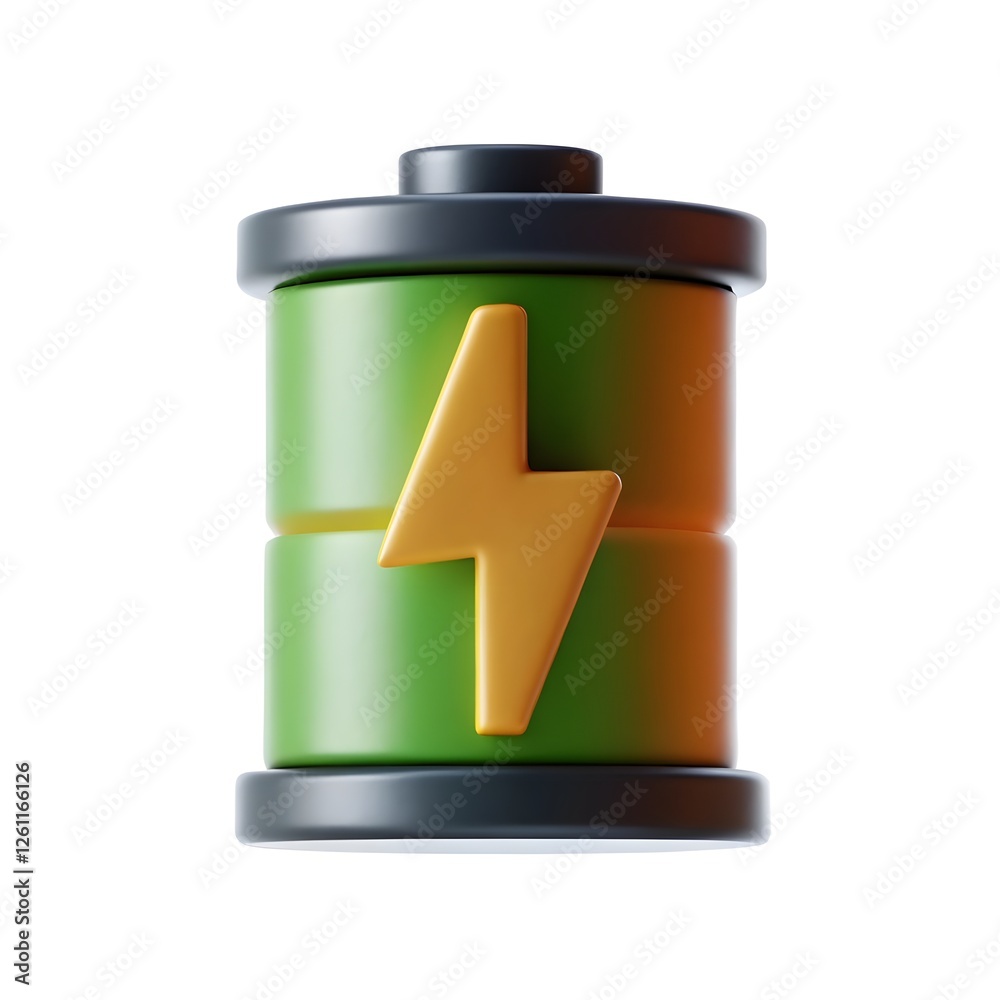 Creative 3D Battery Design: Power and Energy Concept Creative 3D Battery Design: Power and Energy Concept