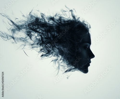 Abstract Portrait: Ethereal Woman in Smoke