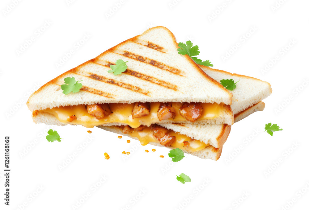 Grilled chicken sandwich kitchen food indoor isolated on transparent background Grilled chicken sandwich kitchen food indoor isolated on transparent background