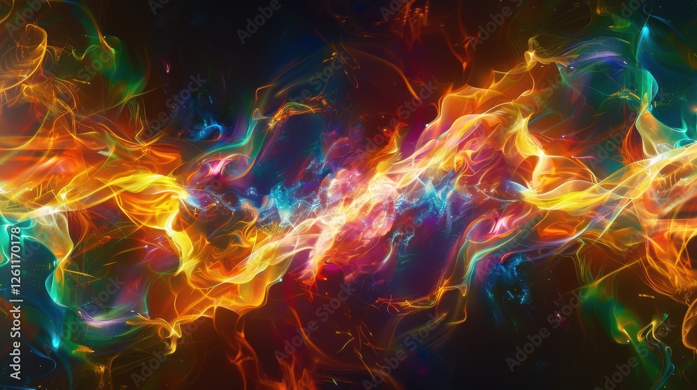 Fototapeta premium Abstract Neural Network Illustration with Vibrant Colors for Innovative Design Concepts