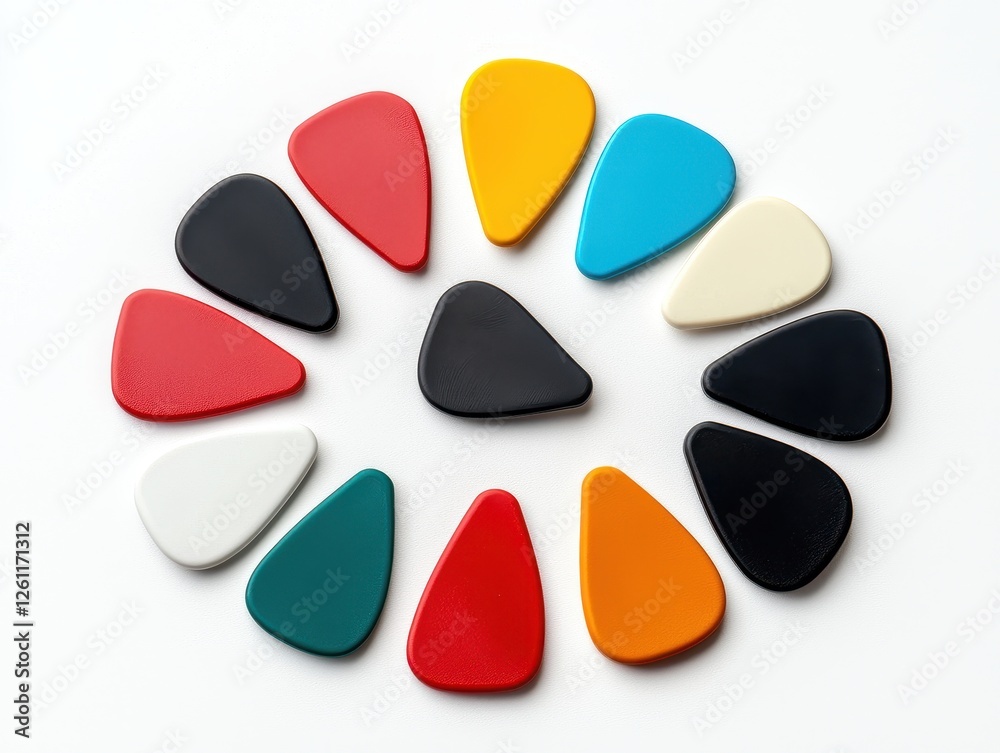 Colorful Teardrop-Shaped Objects Arranged in Circular Pattern Colorful Teardrop-Shaped Objects Arranged in Circular Pattern