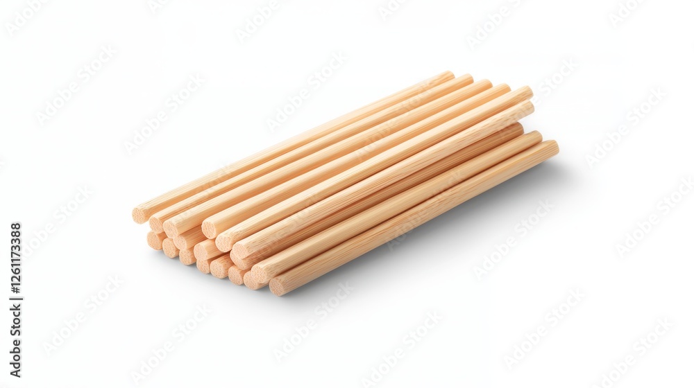Bundle of Smooth Wooden Dowels on Plain Background for Crafting Bundle of Smooth Wooden Dowels on Plain Background for Crafting