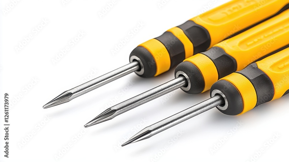 Precision Screwdrivers with Ergonomic Handles and Steel Tips Precision Screwdrivers with Ergonomic Handles and Steel Tips