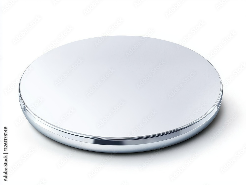 Round Metallic Surface with Mirror-Like Reflection and Shadows Round Metallic Surface with Mirror-Like Reflection and Shadows