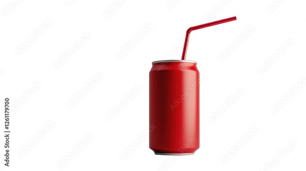 Red soft drink cup with straw on transparent background Red soft drink cup with straw on transparent background