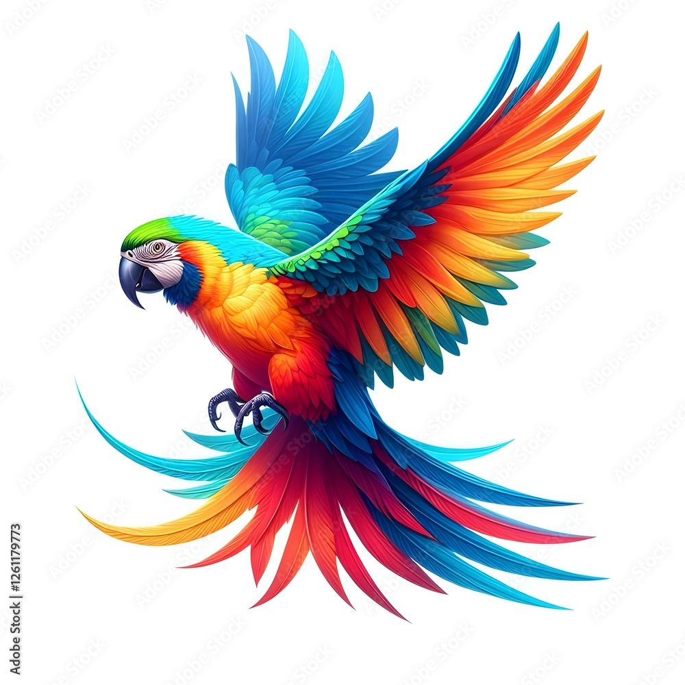 Fototapeta premium colorful parrot isolated on white