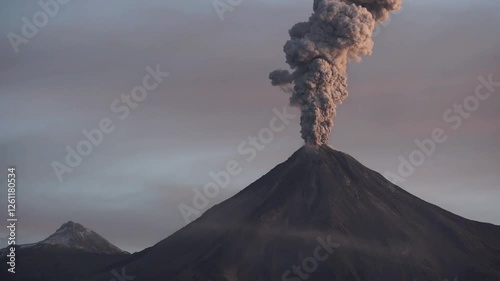 Explosive eruption from the summit of Colima volcano in Mexico.