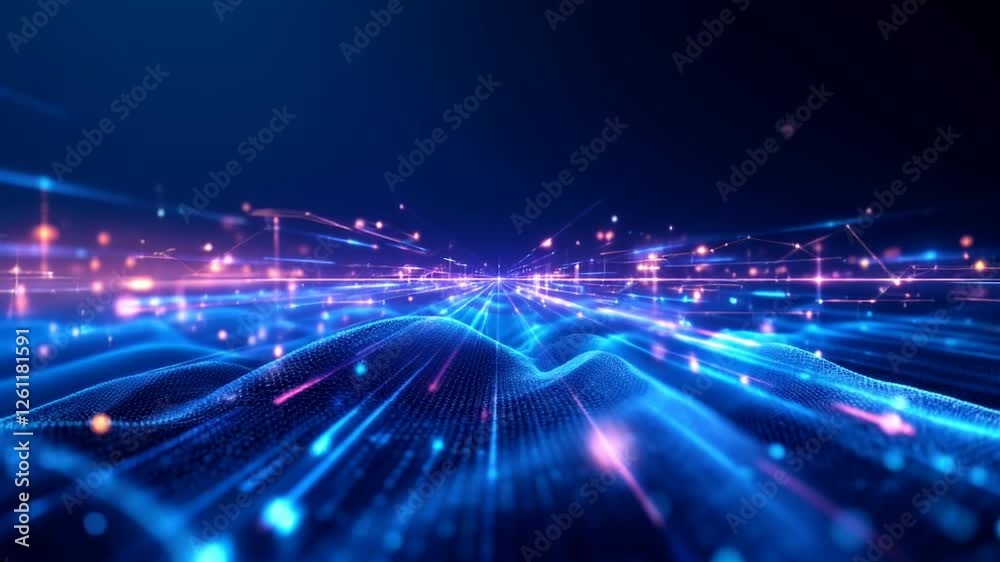 Abstract Digital Sea Data Technology Grid wave video Abstract Digital Sea Data Technology Grid wave video