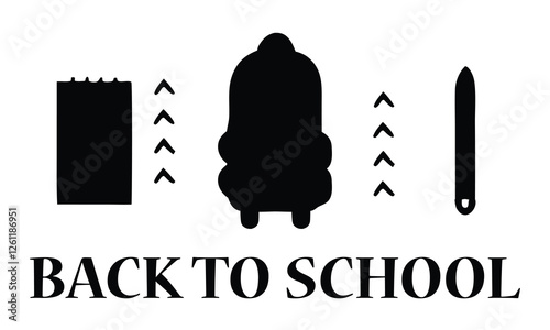 vector illustration of a business logo back to school silhouette business promote icon 