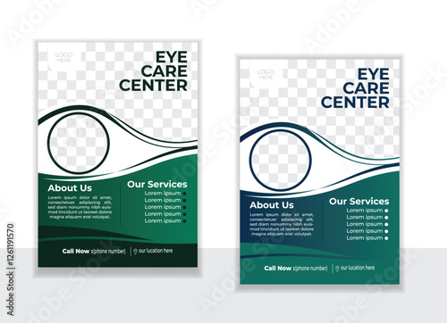 Vector modern unique medical eye care flyer template design