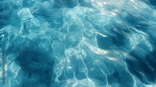 Ultra-Detailed Clear Ocean Water Texture Top View photo