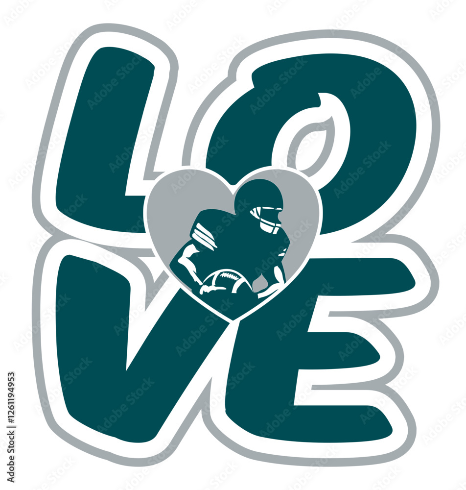 love - silver and midnight Green football player with ball, sport vector graphics, for street art - graffiti lettering typography - art illustration - multicolor - writen love - silver and midnight Green football player with ball, sport vector graphics, for street art - graffiti lettering typography - art illustration - multicolor - writen