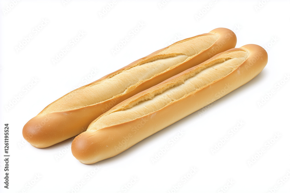 French baguette bread isolated on a white background