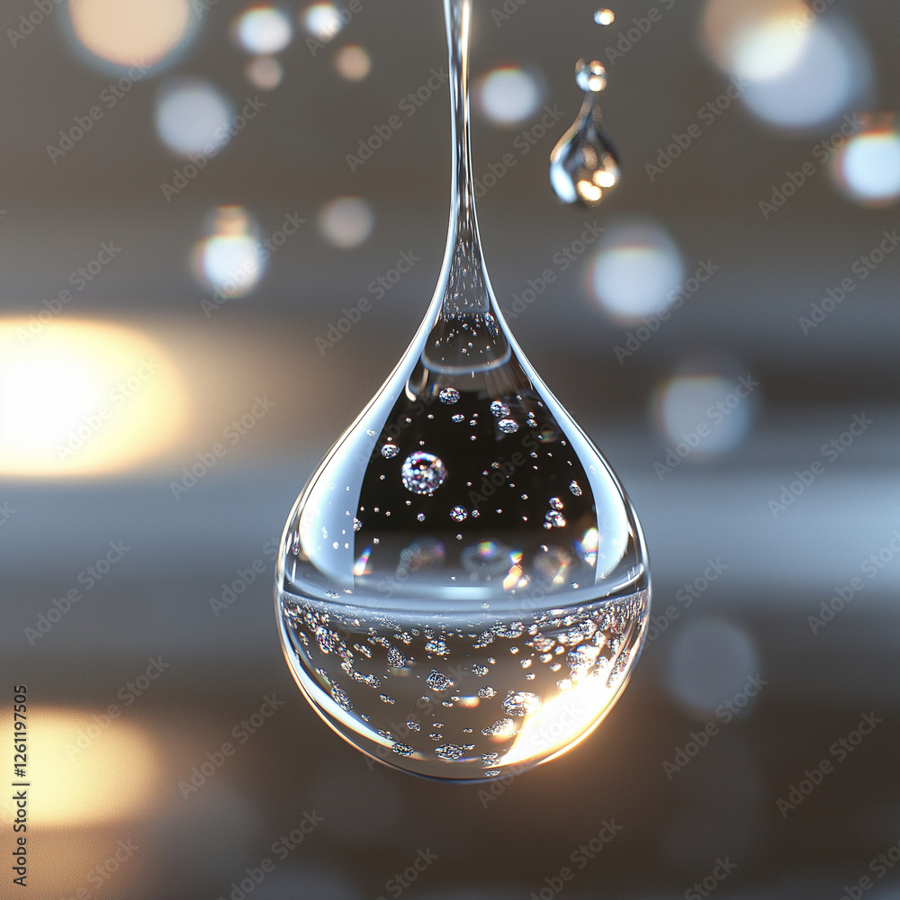 Transparent Water Droplet Suspended in Mid-Air Transparent Water Droplet Suspended in Mid-Air