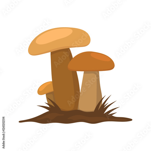 Mushrooms icon. Colored silhouette. Front side view. Vector simple flat graphic illustration. Isolated object on white background. Isolate.
