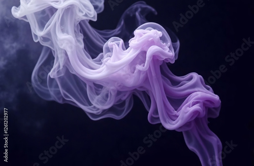 Colored lilac Smoke Cloud, abstraction Background illustration. AI Generative