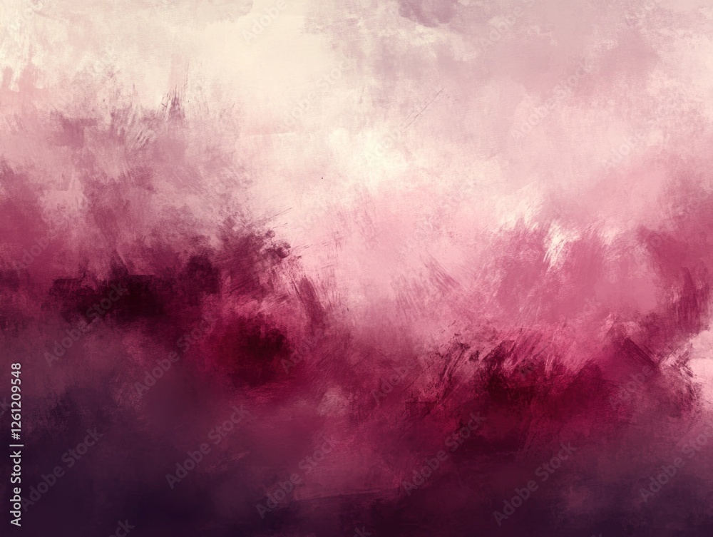 Fototapeta premium Soft, flowing watercolor textures in blush pink and burgundy create an elegant backdrop for invitations, announcements, or artwork