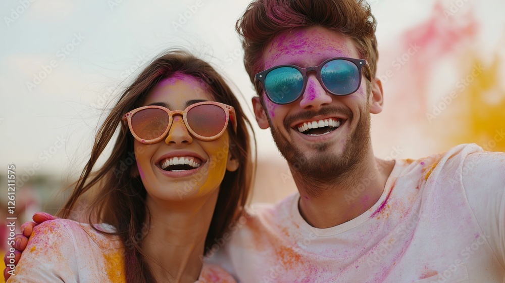 Joyful celebration of color at a vibrant festival in the sunshine Joyful celebration of color at a vibrant festival in the sunshine